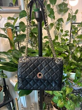 kate spade Black Quilted Chain-Handle Shoulder Bag